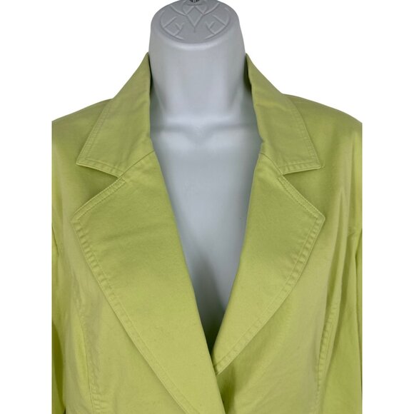 Chico's Lime Green Long Sleeve Button-Up Blazer Women's Size 2 US L - Picture 2 of 9